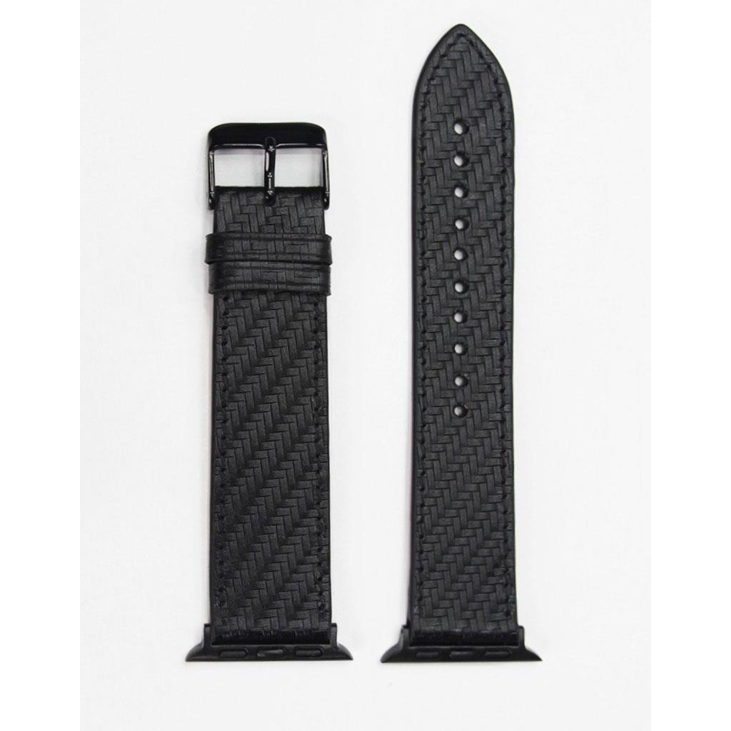 Wrapsol El Yapımı 42 / 44 / 45 / 49 mm Carbon Desenl Saat Kordonu