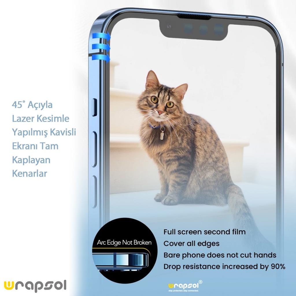 Wrapsol iPhone 15 Pro Max Corning Glass Hizalama Aparatlı Ekran Koruyucu