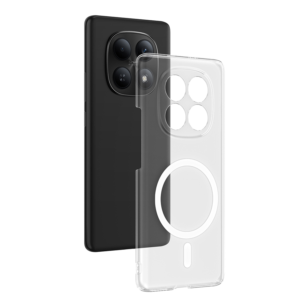 Xiaomi Redmi Note 15 4G Kamera Korumalı M-Safe Şarj Özellikli Şeffaf Zore London Sert PC Kapak