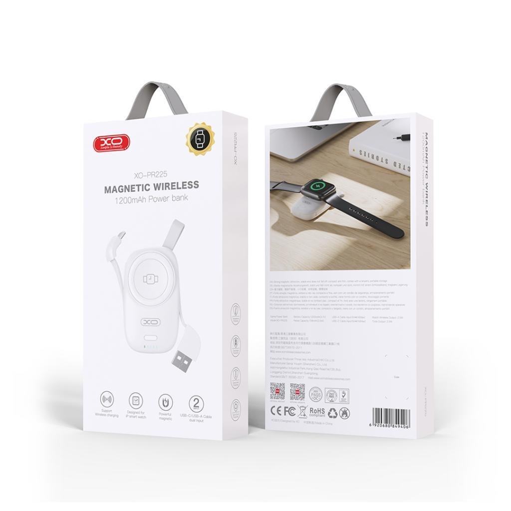 XO XO-PR225 2in1 Apple Watch 1200mAh Kablosuz Şarj ve Kendinden Kablolu Powerbank