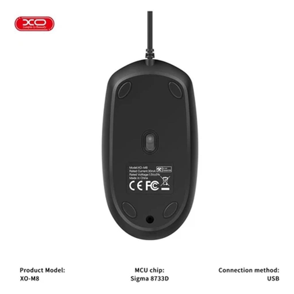 XO Ergonomik USB Kablolu Optik Mouse M8