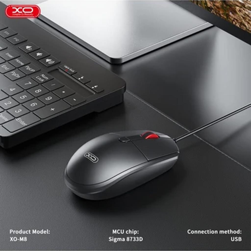 XO Ergonomik USB Kablolu Optik Mouse M8