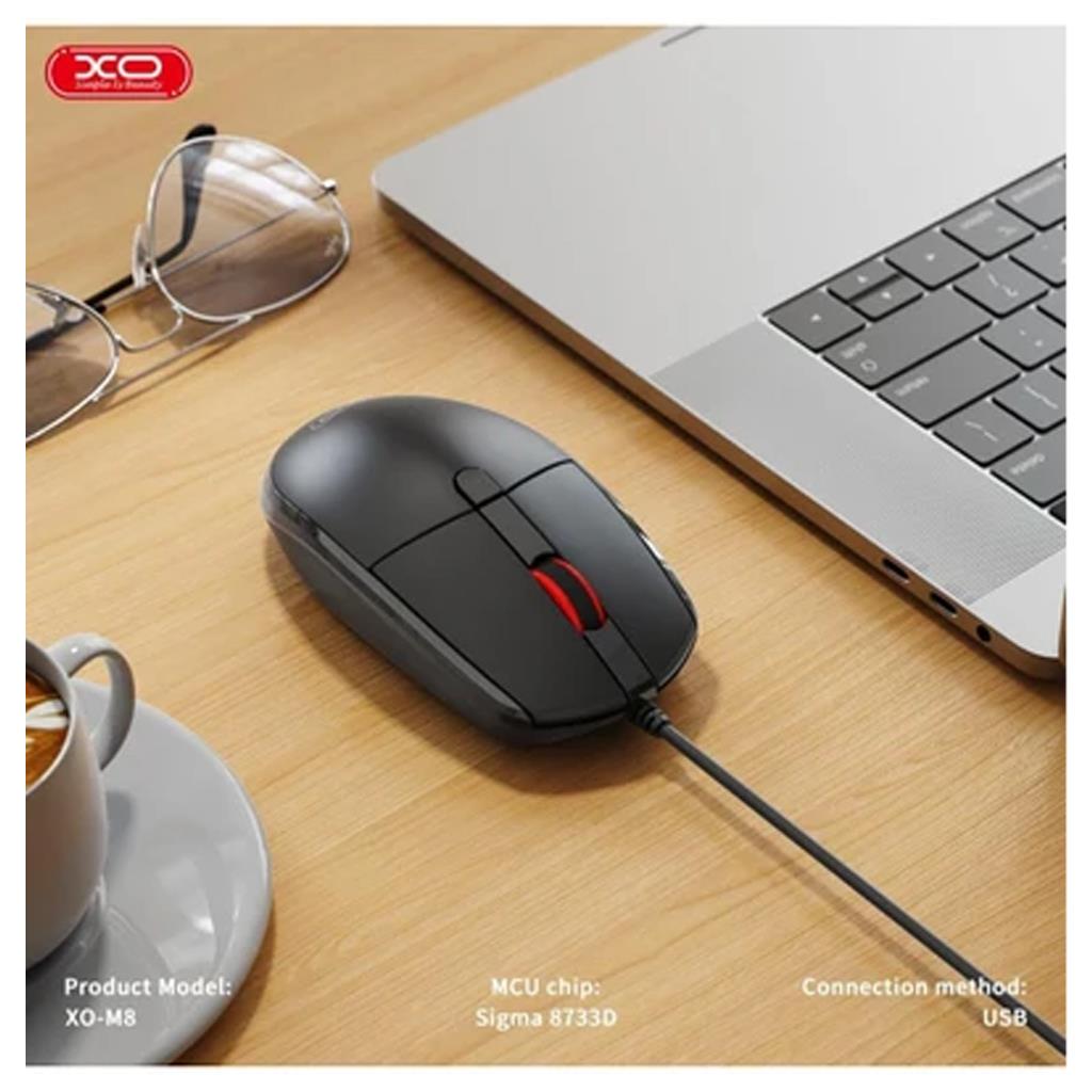 XO Ergonomik USB Kablolu Optik Mouse M8
