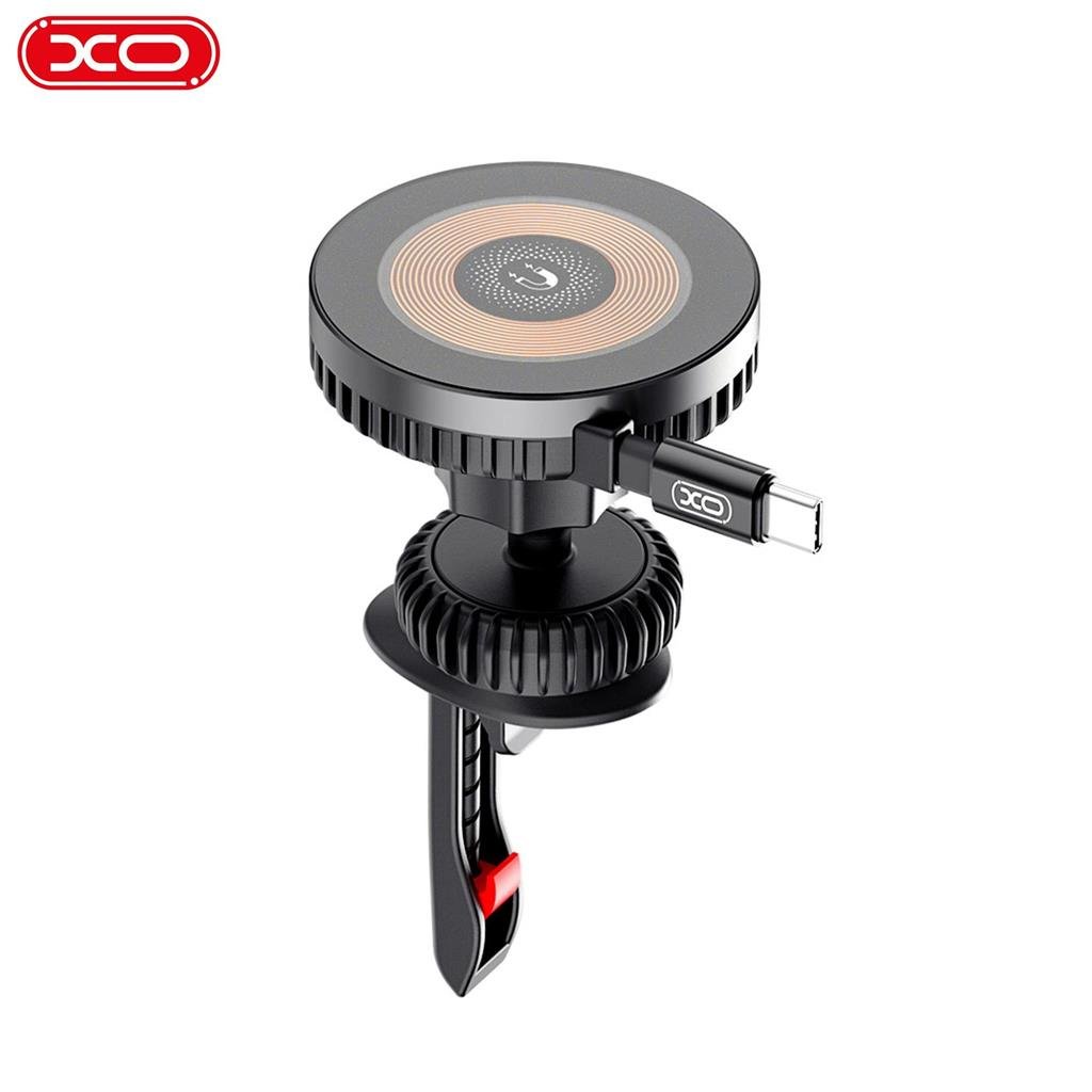 XO XO-CX024 15W PD Fast Hızlı Sabitleme Kanca Mekanizmalı Klima Havalandırma MagSafe Kablosuz Wireless Araç içi Telefon Tutucu