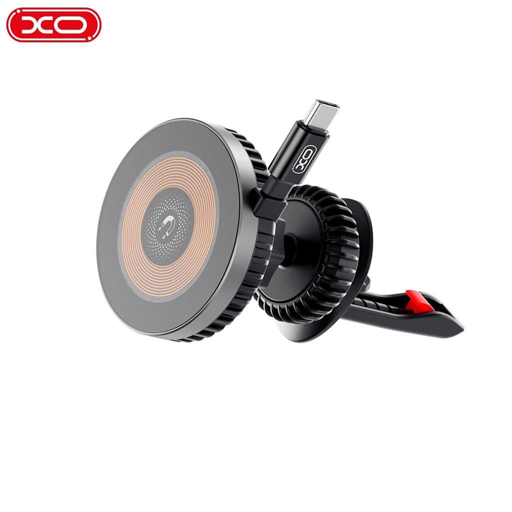 XO XO-CX024 15W PD Fast Hızlı Sabitleme Kanca Mekanizmalı Klima Havalandırma MagSafe Kablosuz Wireless Araç içi Telefon Tutucu