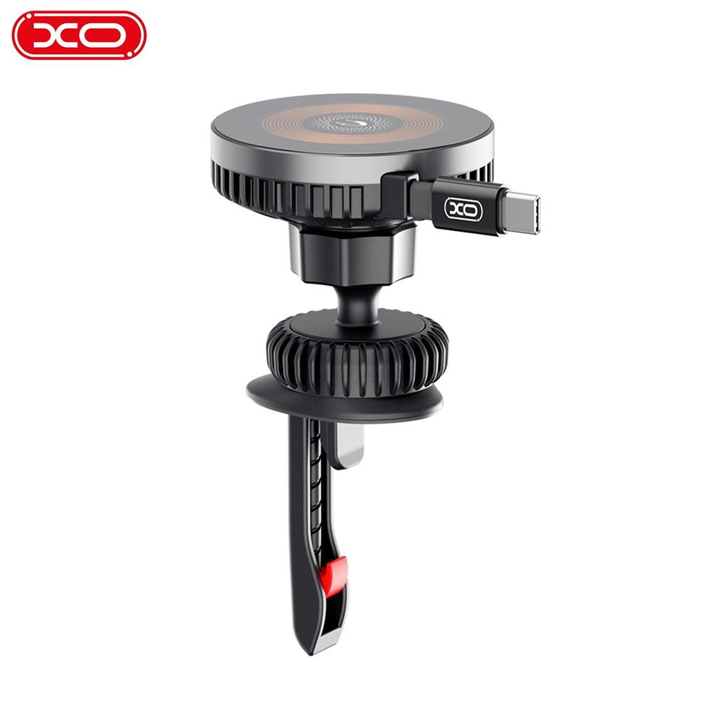 XO XO-CX024 15W PD Fast Hızlı Sabitleme Kanca Mekanizmalı Klima Havalandırma MagSafe Kablosuz Wireless Araç içi Telefon Tutucu