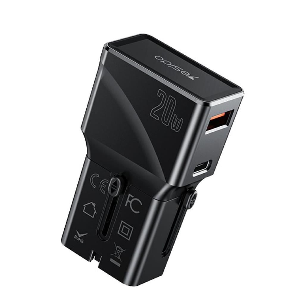 Yesido MC17 Universal  Mini 20W Hızlı Şarj Destekli Çift Çıkışlı Adaptör
