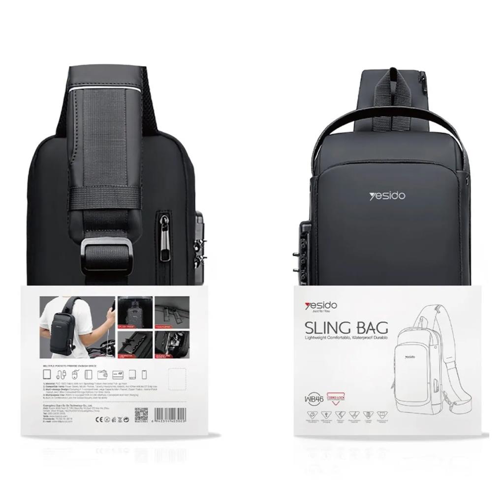 Yesido WB46 PVC Esnek Kumaşlı Pu Deri Sırt Çantası