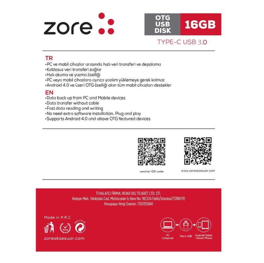 Zore 3.0 Type-C Metal OTG 16 GB