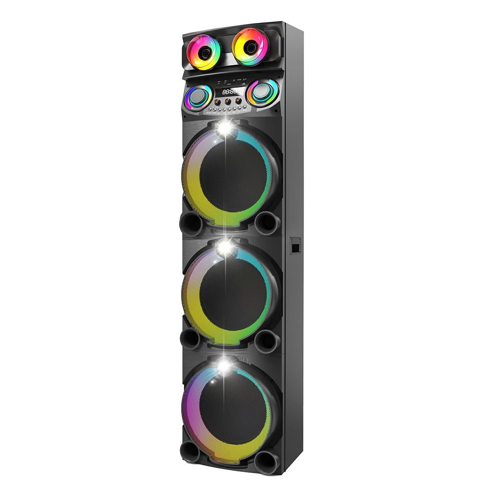 Zore GD-3127 Dijital LED Göstergeli Mikrofonlu RGB TWS Üçlü 12 inç Stereo Bass Kablosuz Karaoke Hoparlör