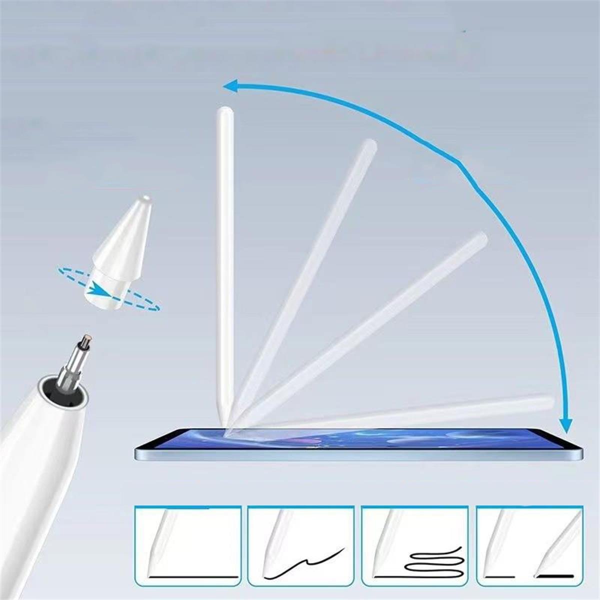 Zore Pencil 09 Palm-Rejection Magnetik Şarj ve Eğim Özellikli Dokunmatik Çizim Kalemi