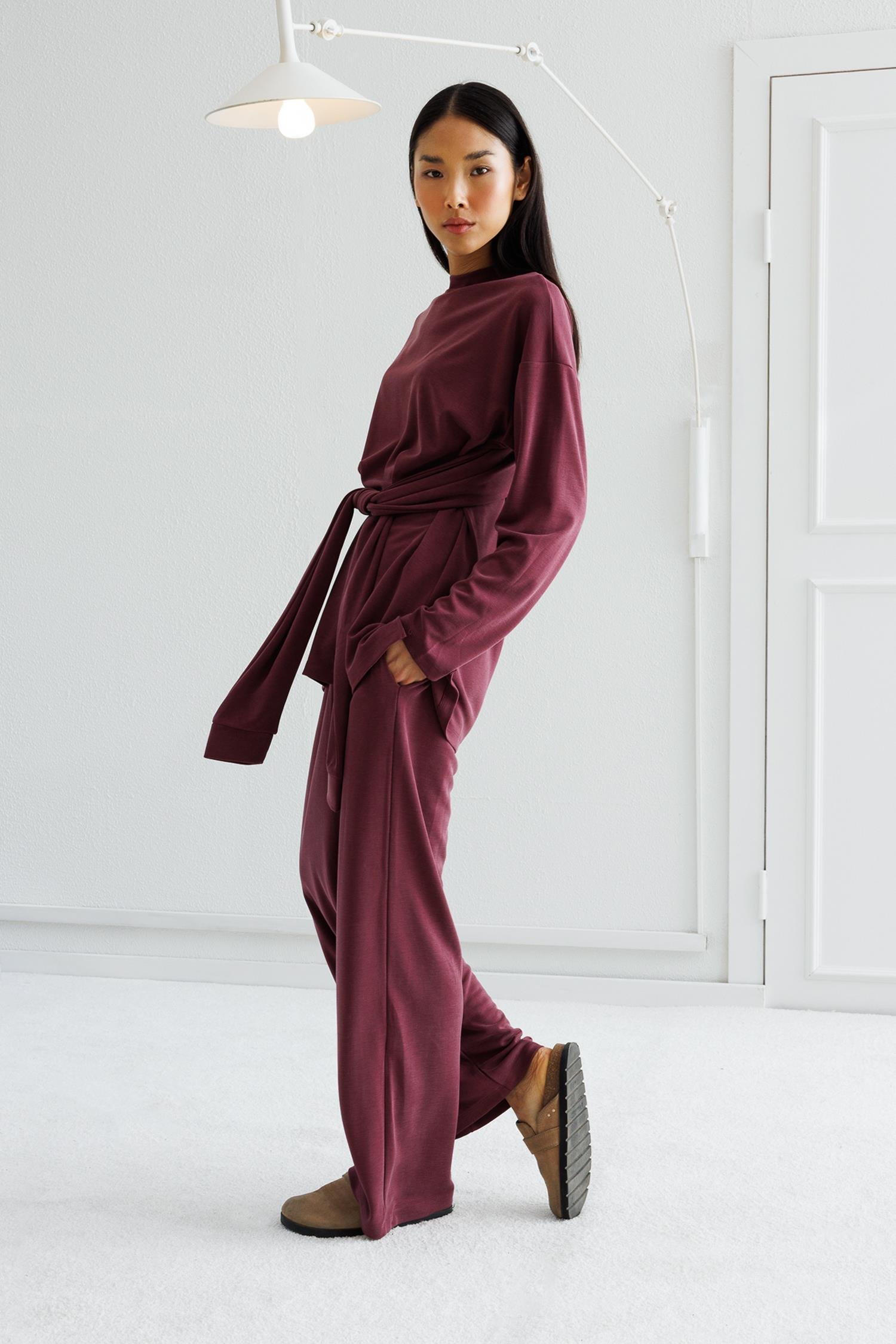 Bağlama Detaylı Takım - Mürdüm