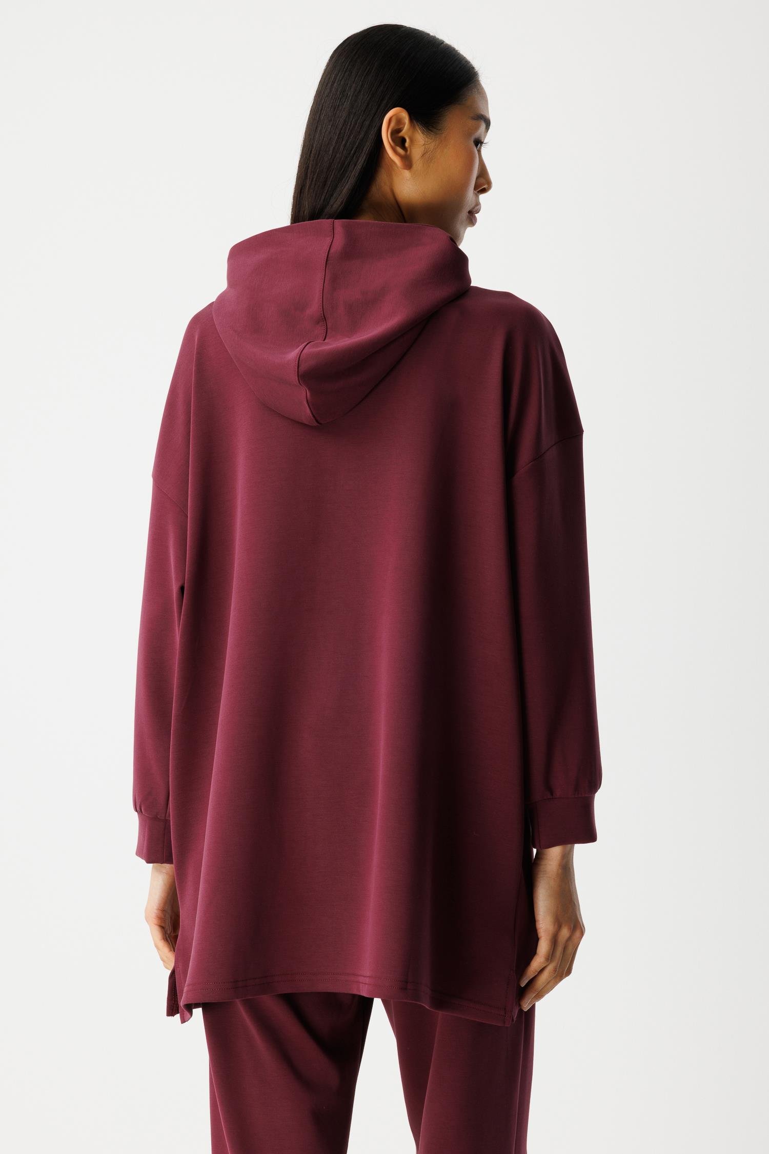 Çıtçıtlı Modal Takım - Bordo