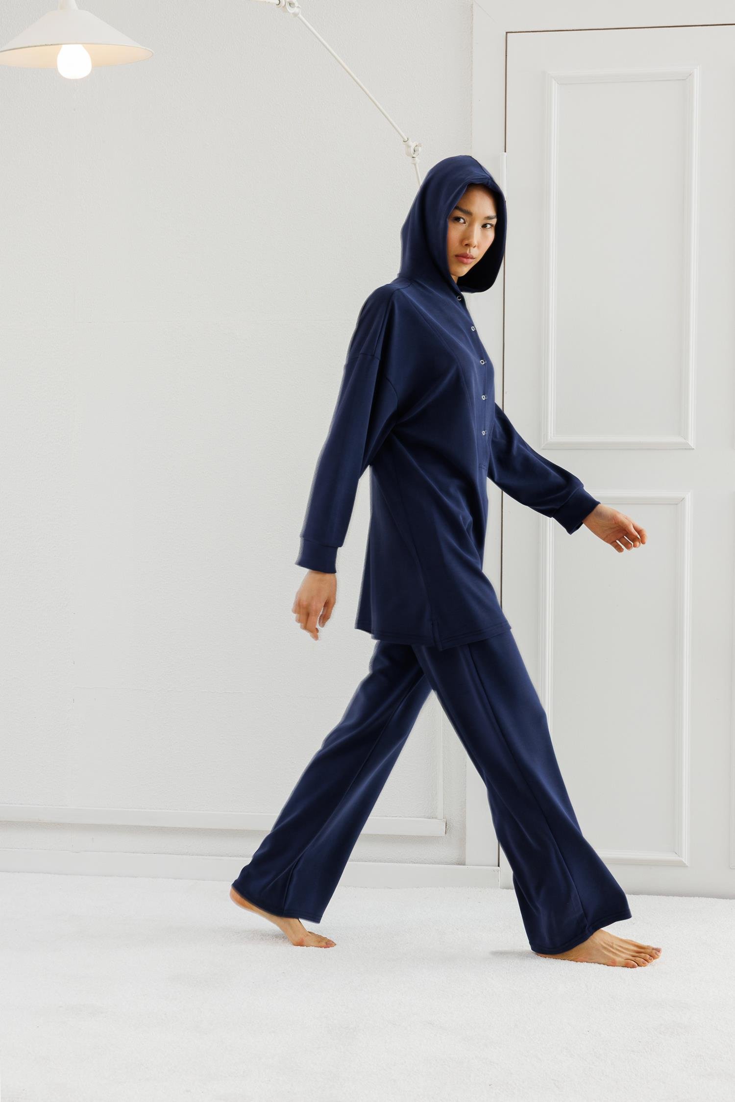 Çıtçıtlı Modal Takım - Lacivert