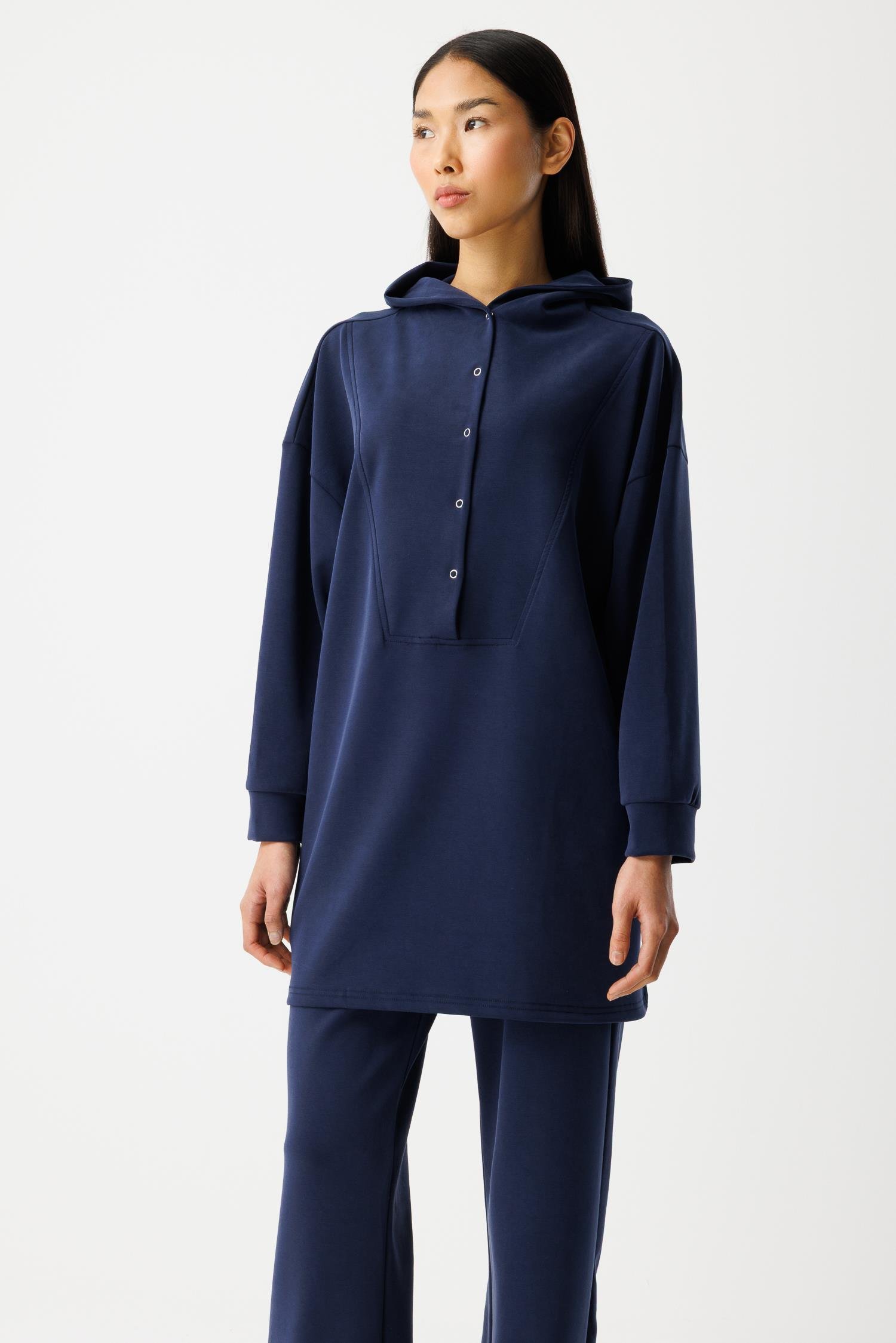 Çıtçıtlı Modal Takım - Lacivert