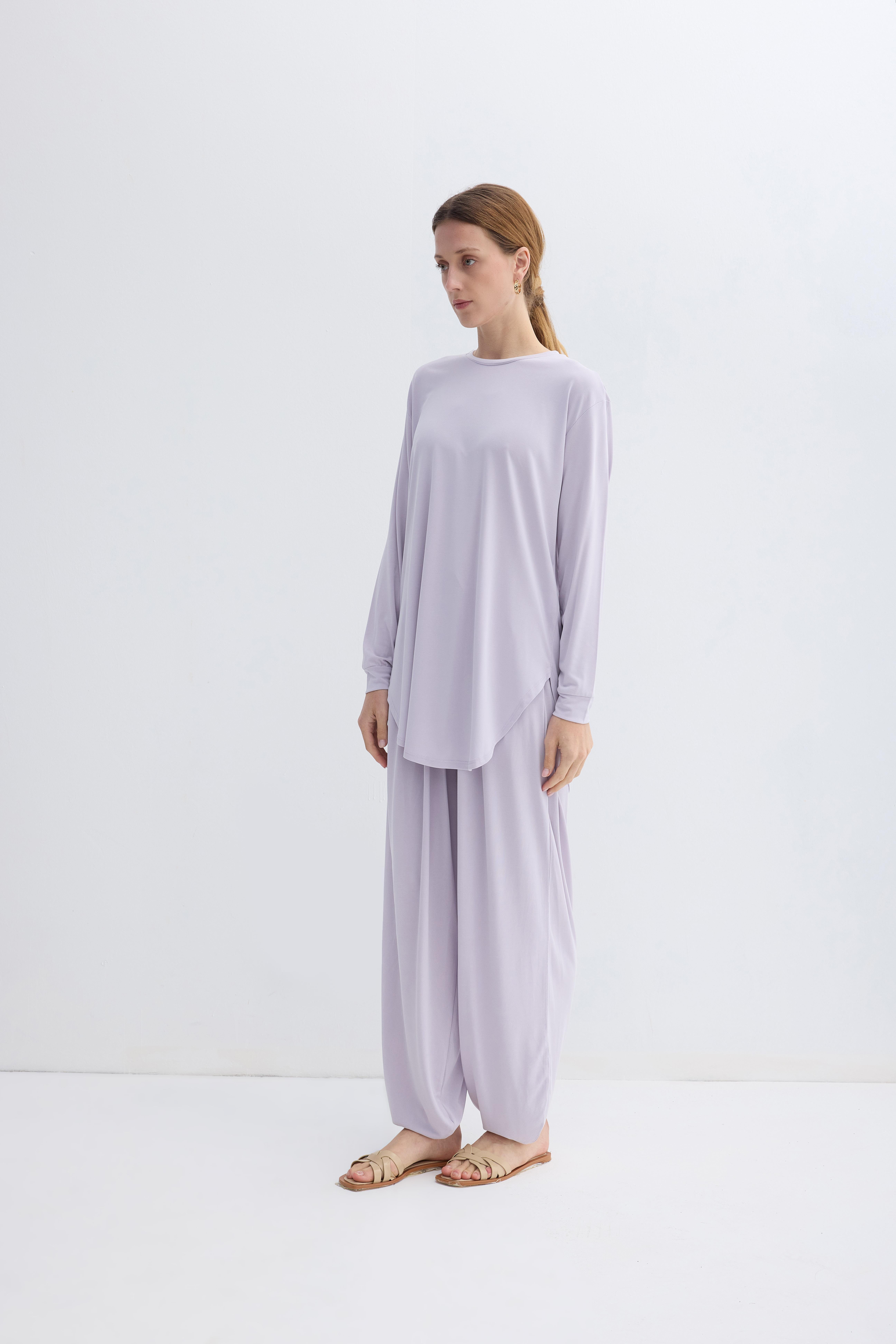 Lila Oyşo Şalvar Takım