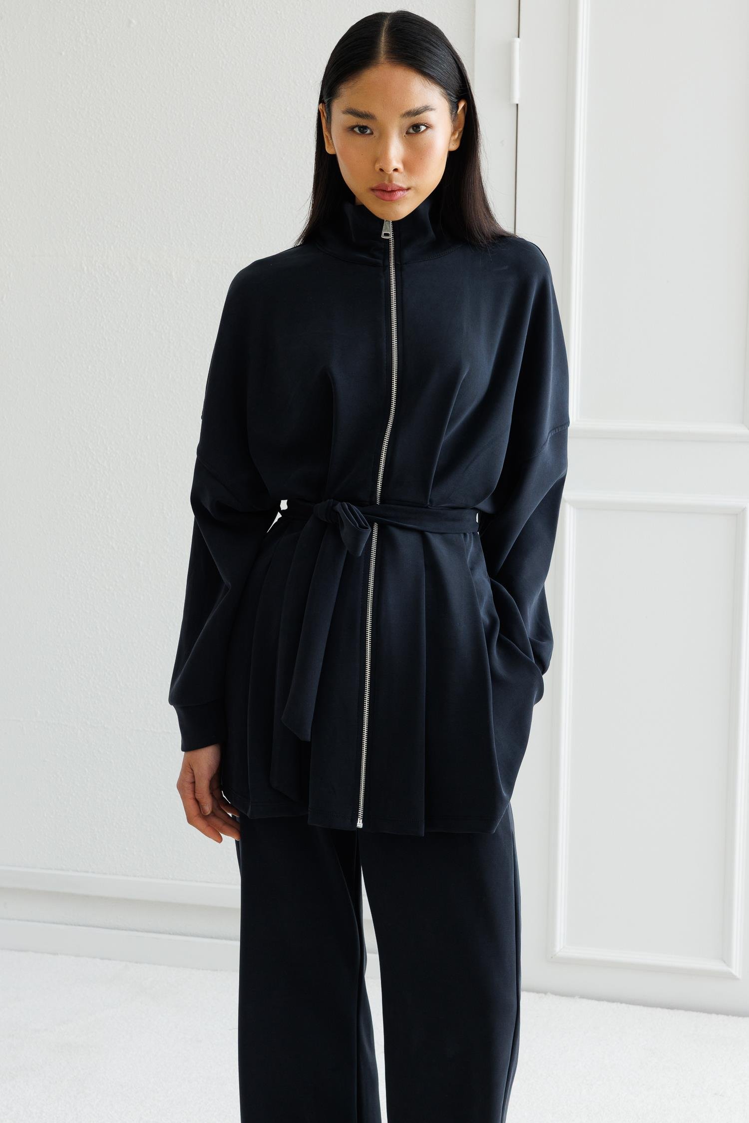 Pileli Modal Takım- Siyah