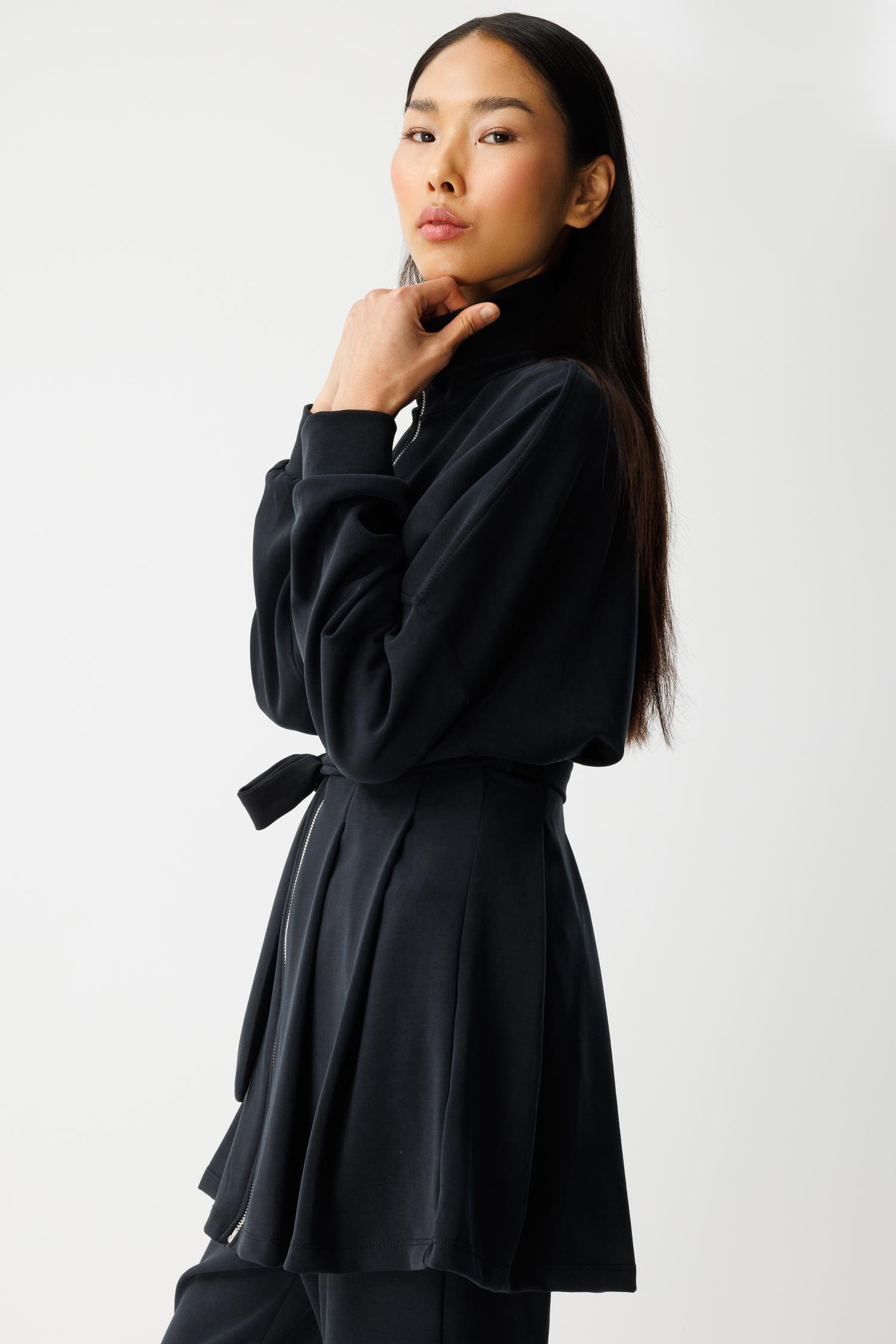 Pileli Modal Takım- Siyah