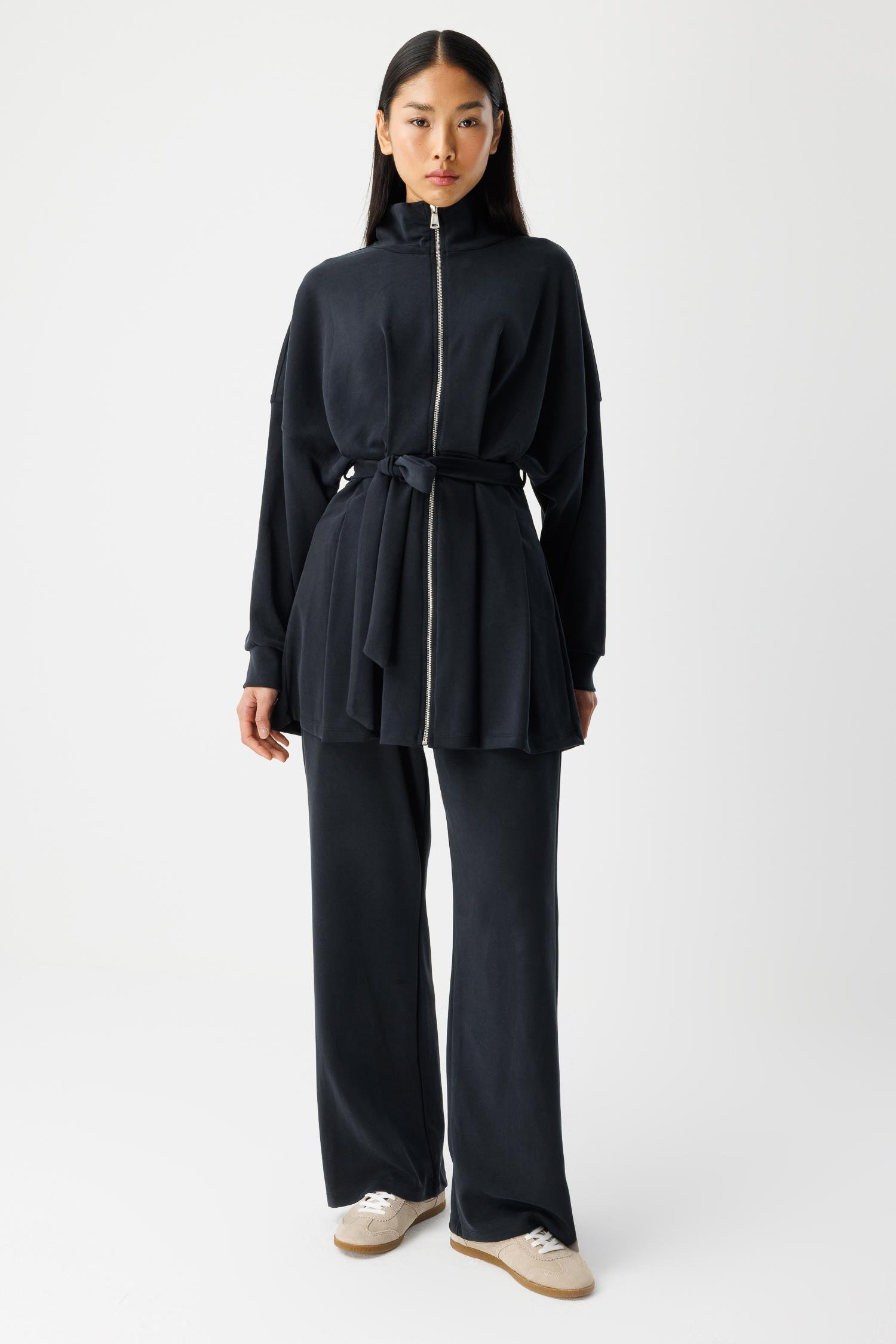 Pileli Modal Takım- Siyah