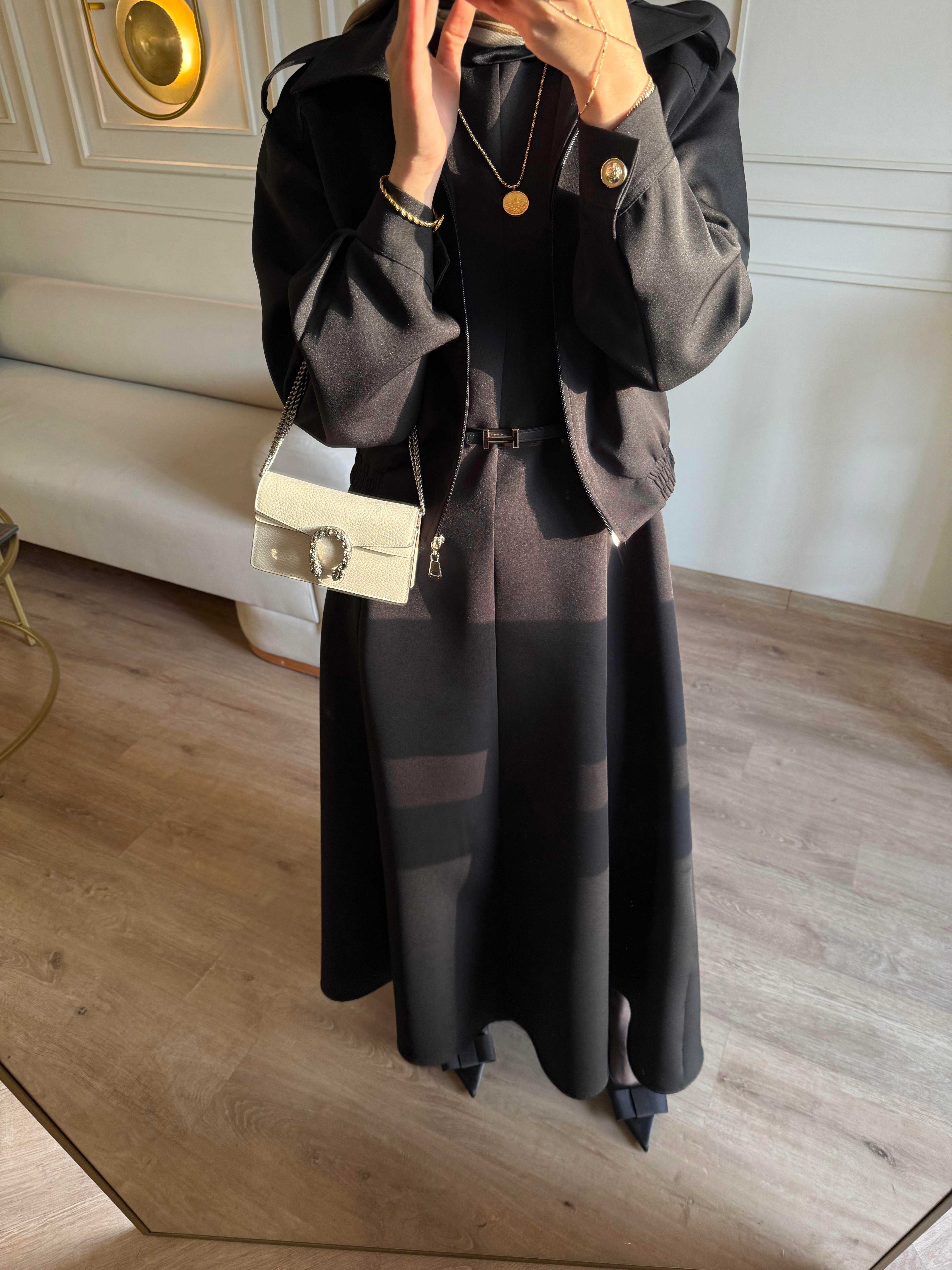 Siyah Bomber Ceket