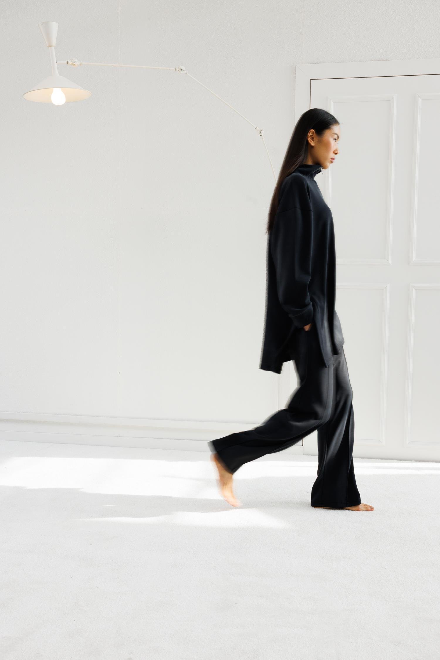 Yarım Fermuarlı Modal Takım - Antrasit