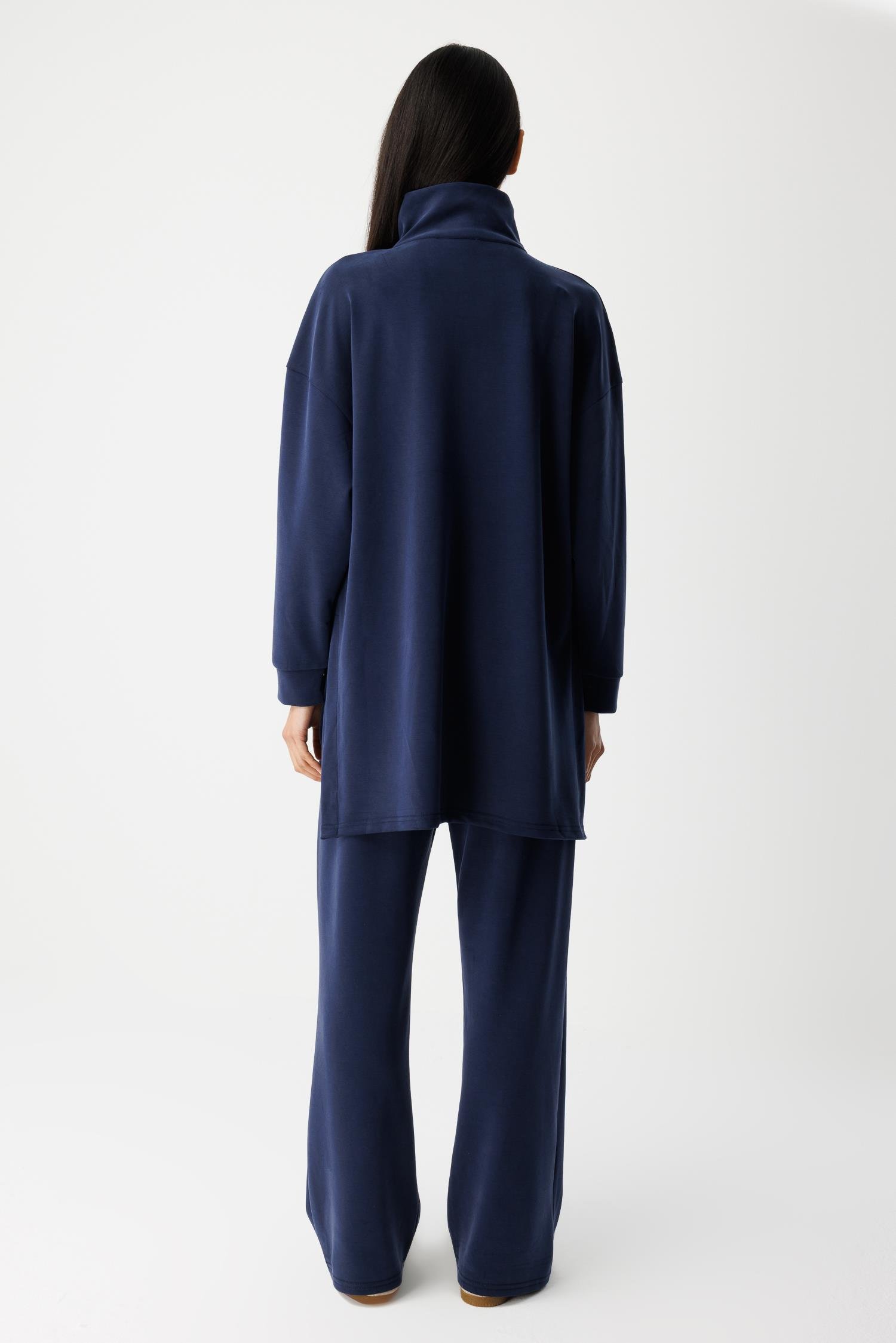 Yarım Fermuarlı Modal Takım - Lacivert