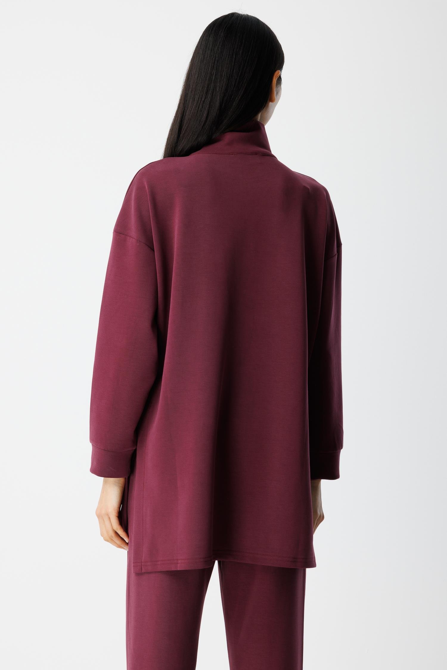 Yarım Fermuarlı Modal Takım - Mürdüm