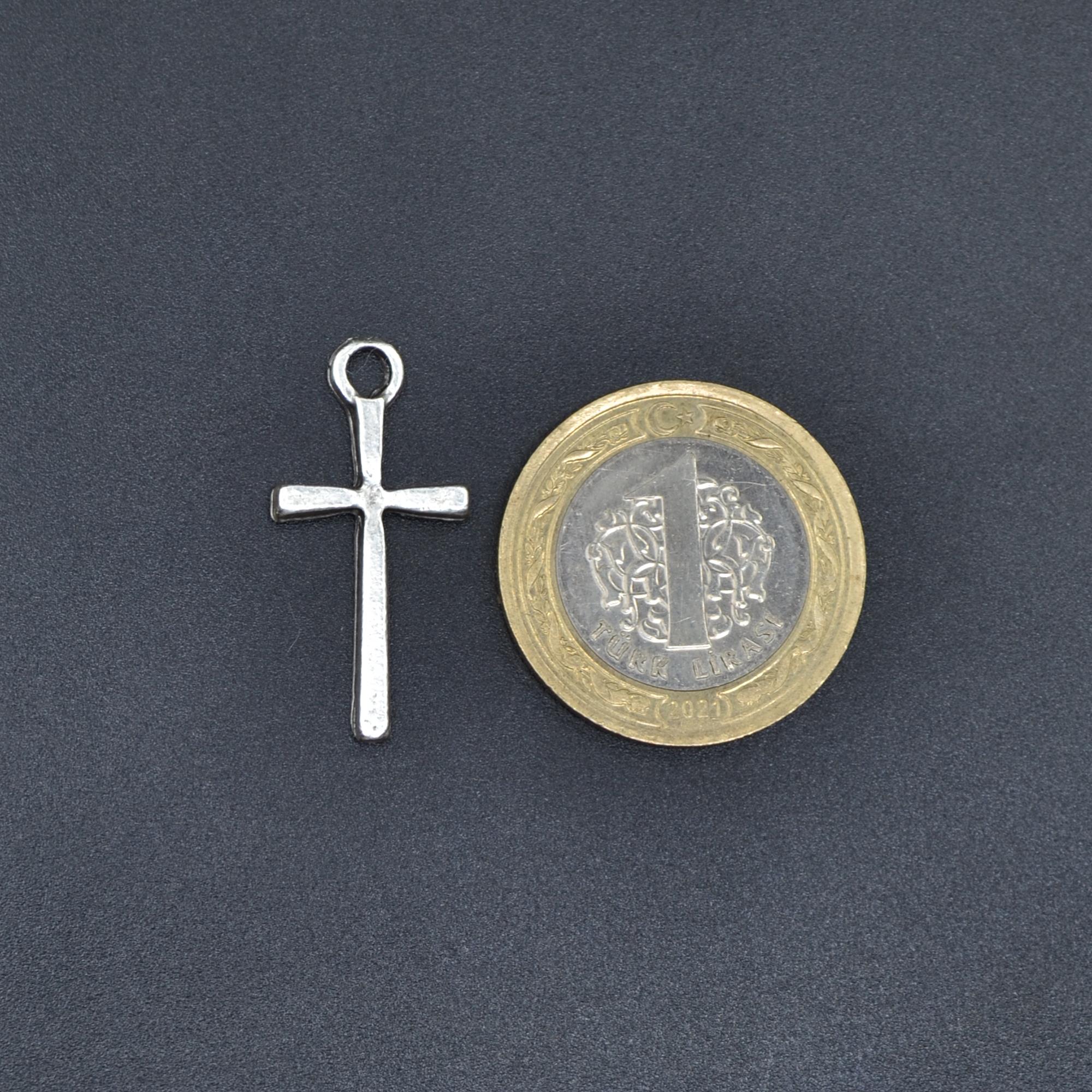 Minimal Haç Kolye Deri İp Kolye Gümüş Kaplama Erkek Kadın Kolye