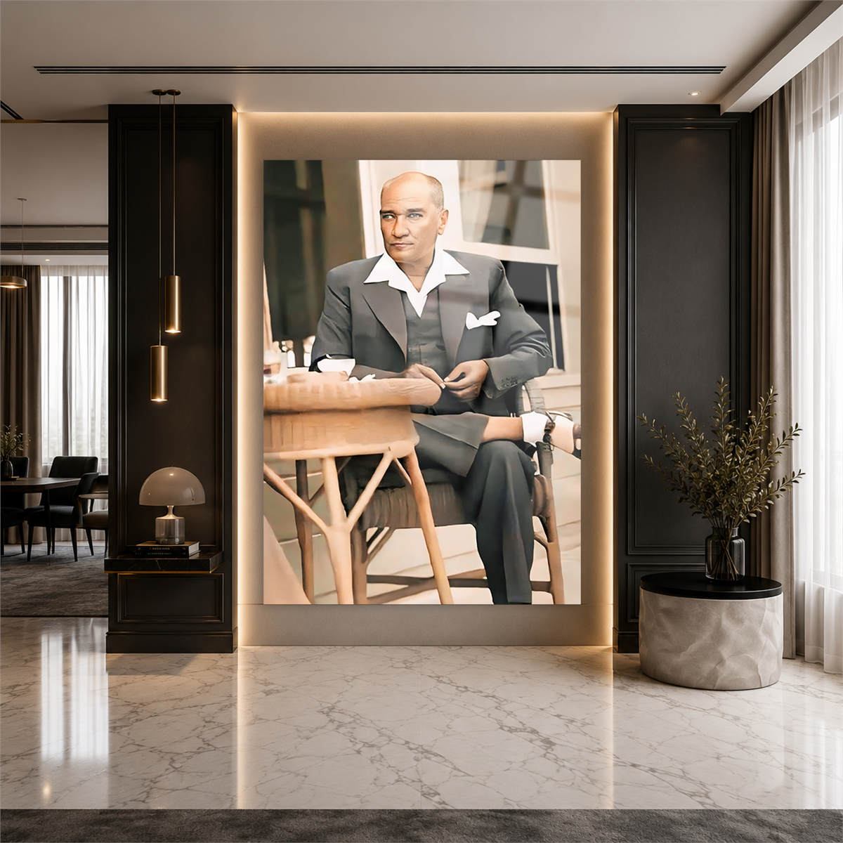 Dikey VatanTemalı Cam Tablo 137
