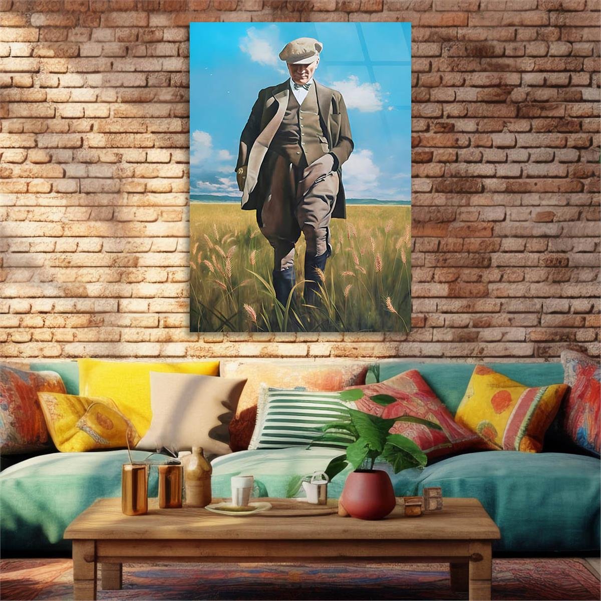 Dikey VatanTemalı Cam Tablo 179