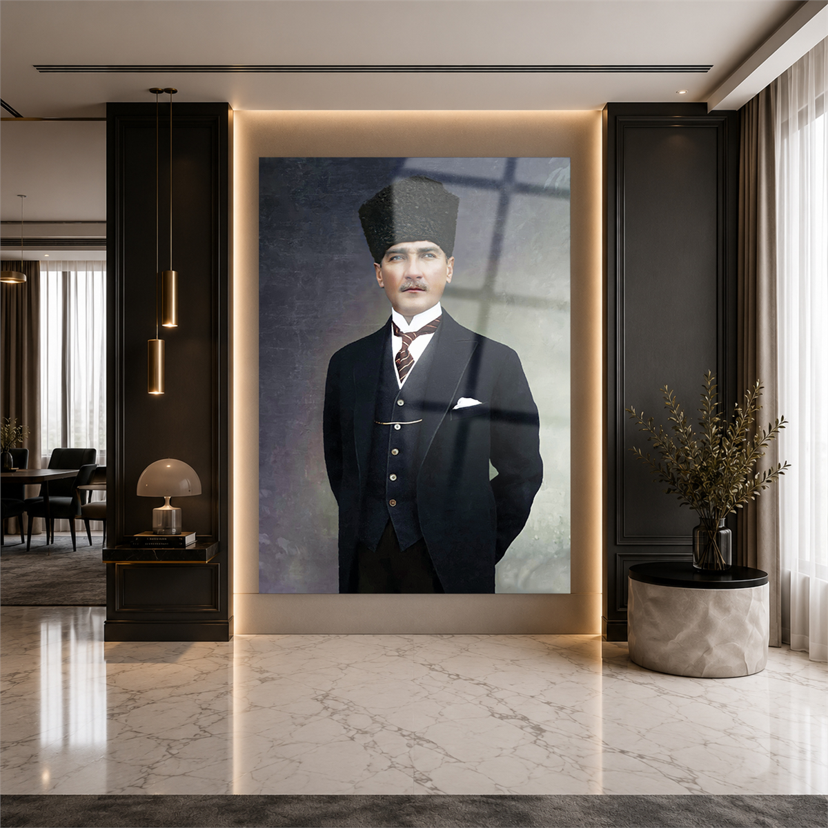 MUSTAFA KEMAL ATATÜRK GÖRSELLİ CAM TABLO