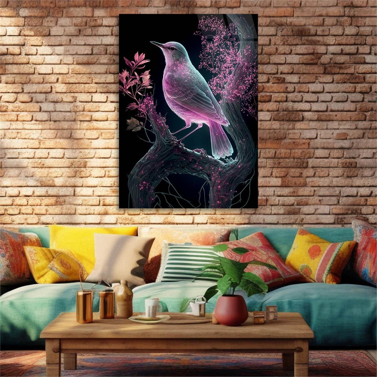 Vertical Tempered Glasss Wall Arts Natured-Themed216