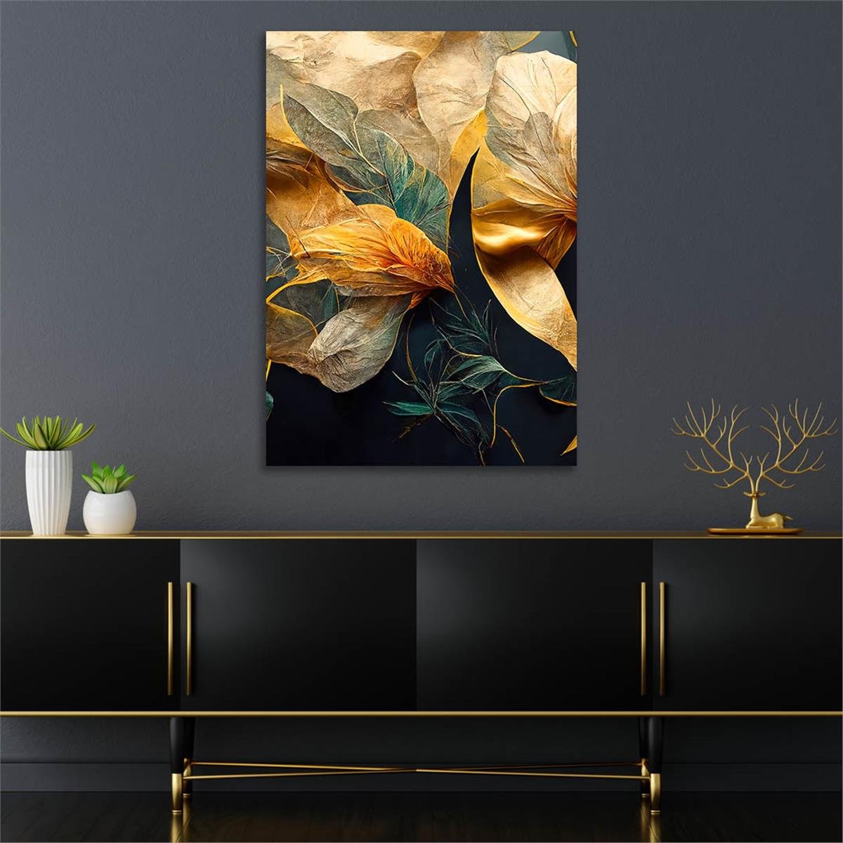 Dikey Sanat Temalı Cam Tablo 385
