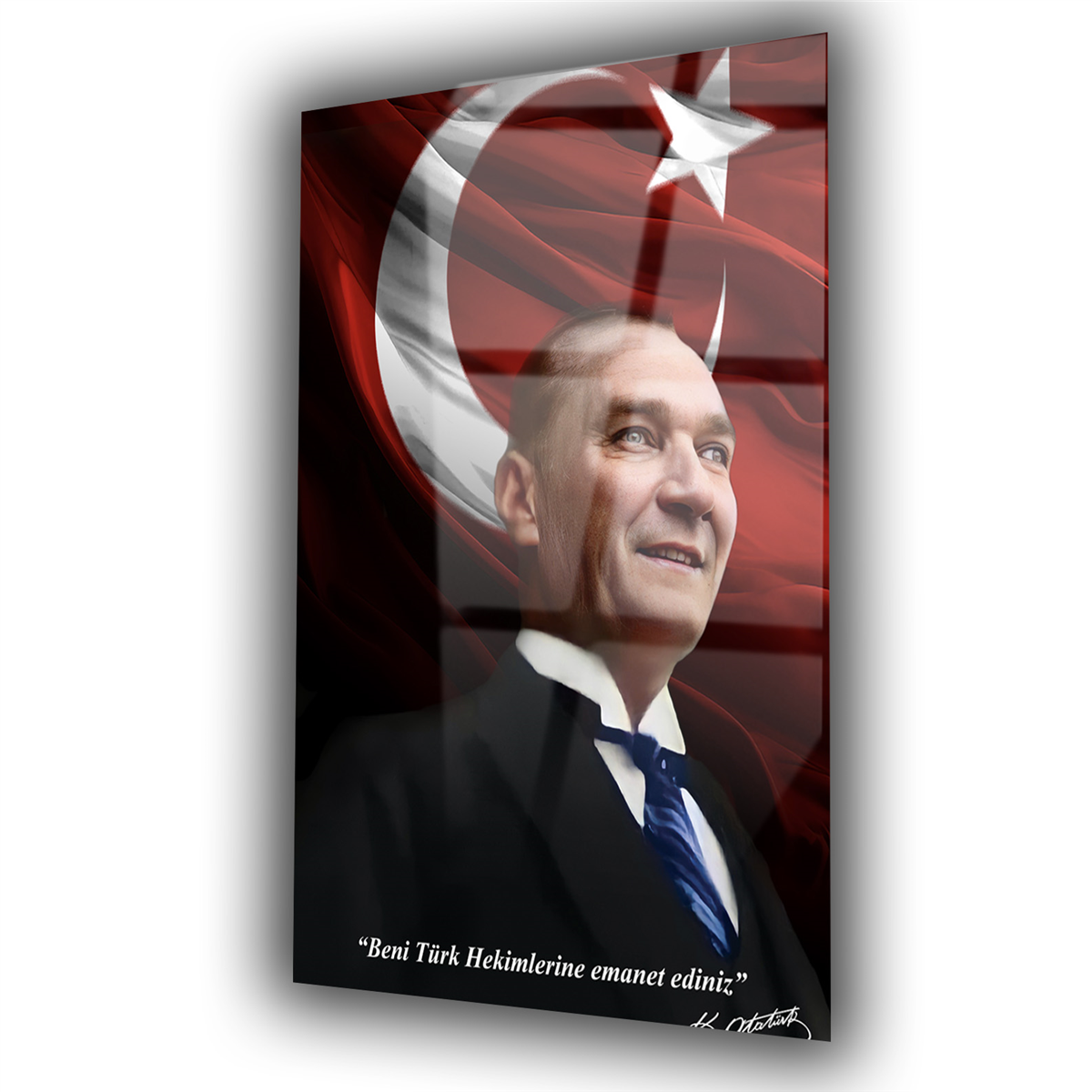 Dikey VatanTemalı Cam Tablo 189