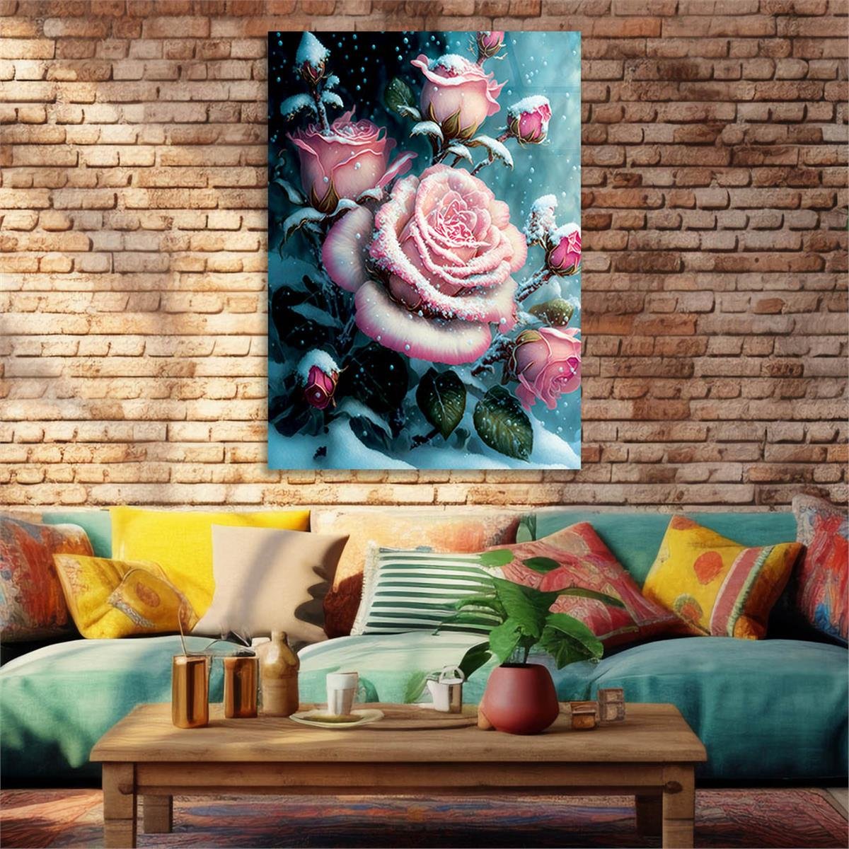 Vertical Tempered Glasss Wall Arts Natured-Themed149