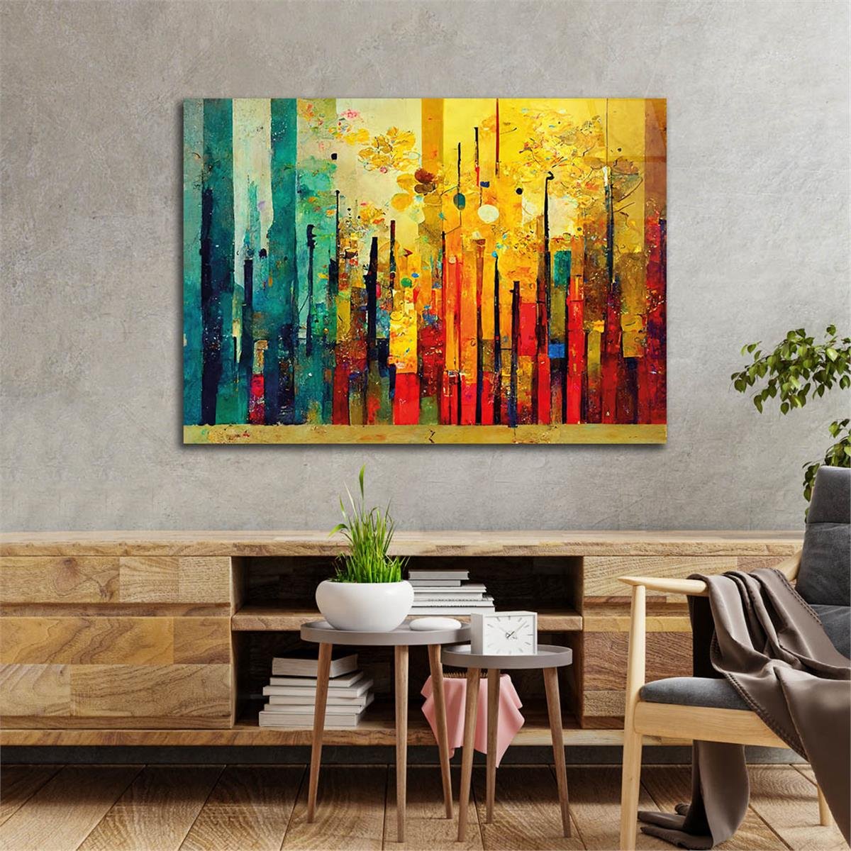 Horizontal Art-Themed Tempered Glass Wall Art 296
