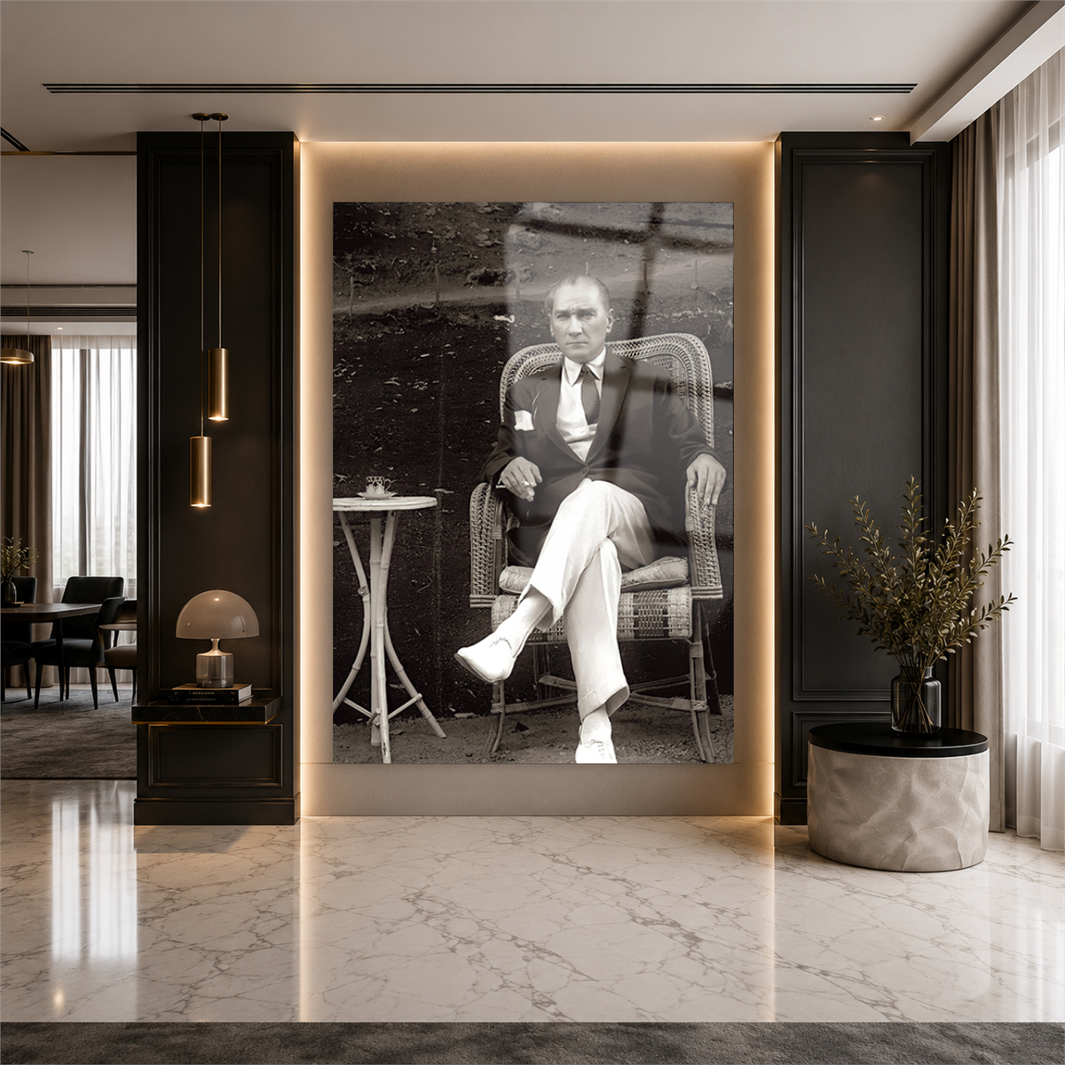 MUSTAFA KEMAL ATATÜRK GÖRSELLİ CAM TABLO 