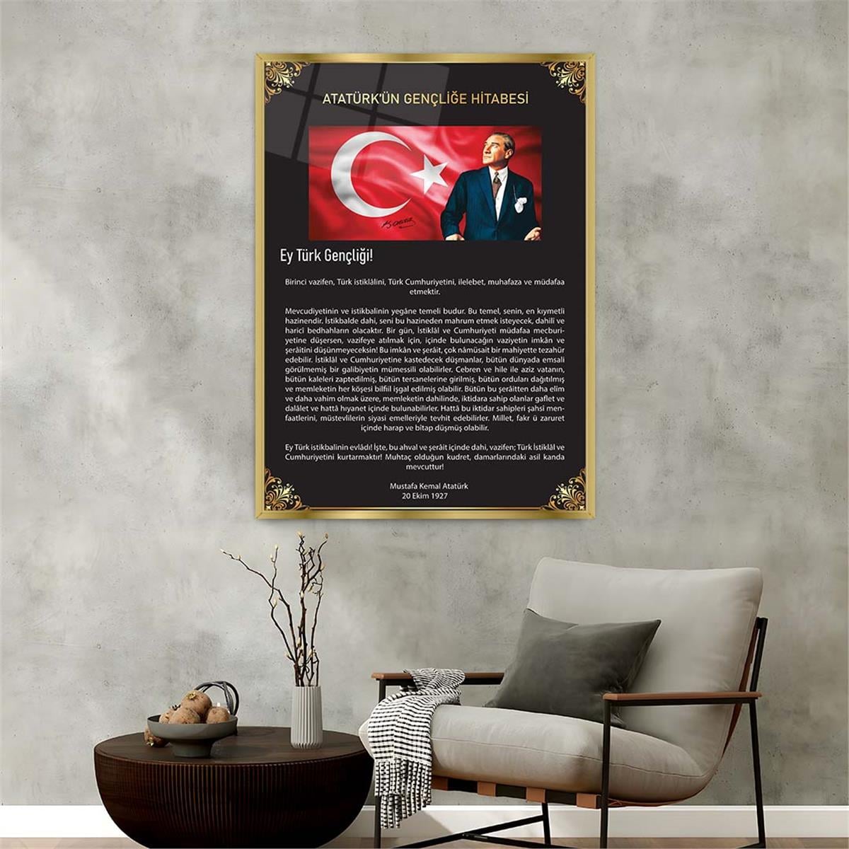 Alüminyum Çerçeveli Vatan Temalı Cam Tablo 015