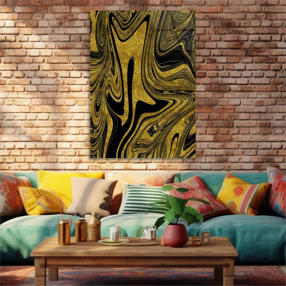 Dikey Sanat Temalı Cam Tablo 418