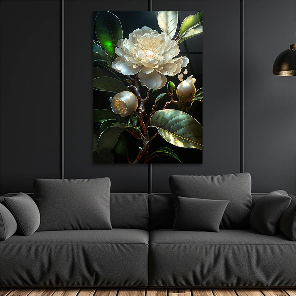 Dikey Sanat Temalı Cam Tablo 581