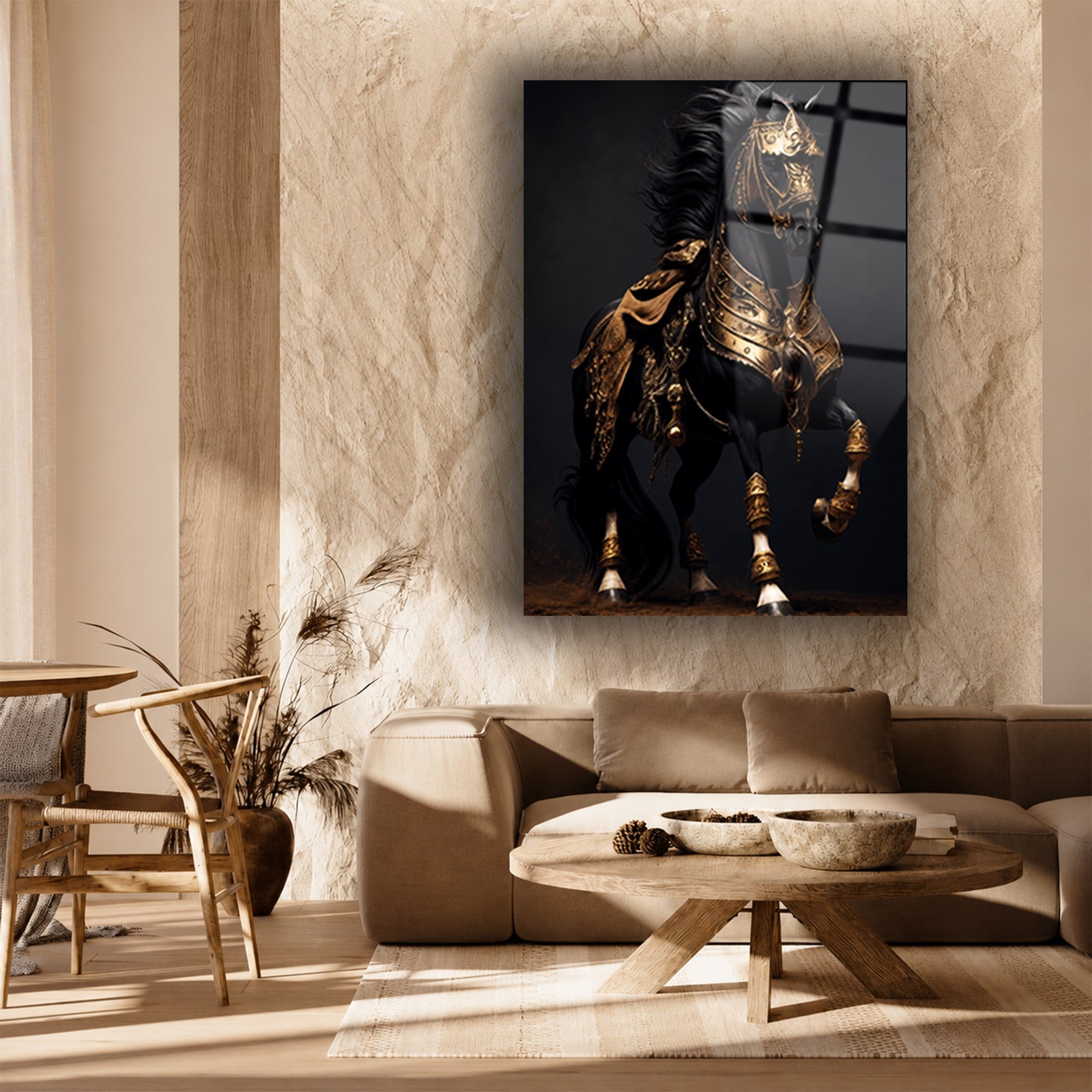 Kunst Thema auf bedrucktem Glas