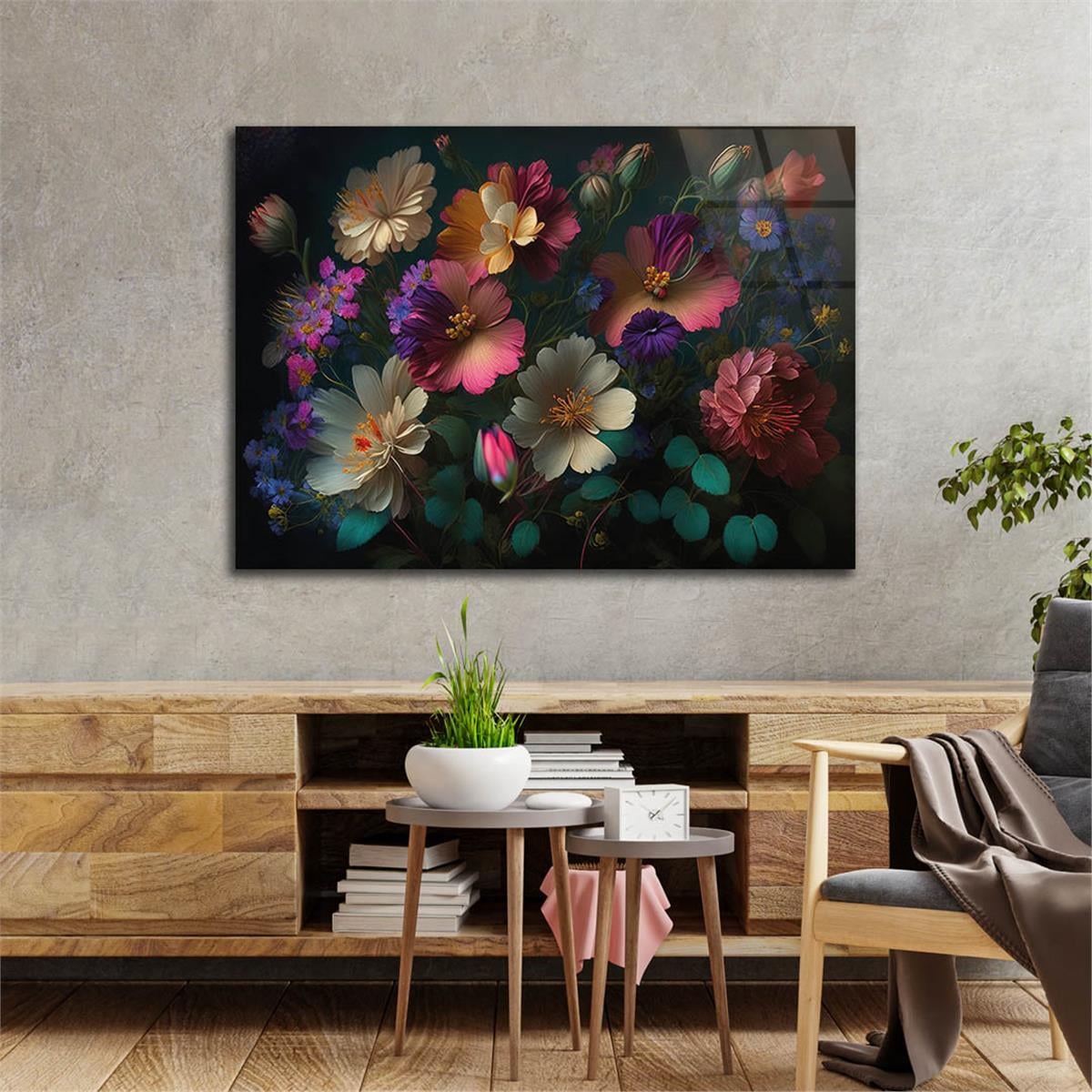 Horizontal Natured-Themed Tempered Glass Wall Art 296