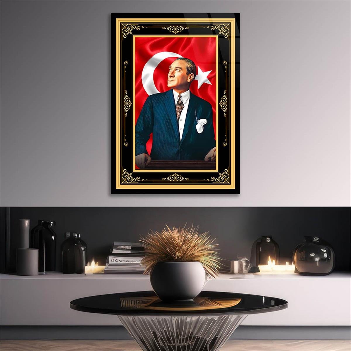 Dikey VatanTemalı Cam Tablo 207