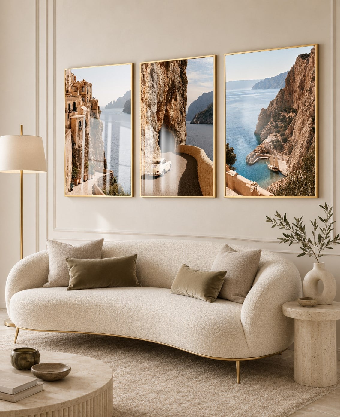 Alüminyum Çerçeveli Sanat Temalı 3'lü Set CAM Tablo 0015