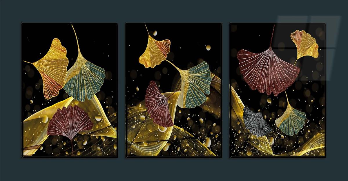 Alüminyum Çerçeveli Sanat Temalı 3'lü Set CAM Tablo 0049