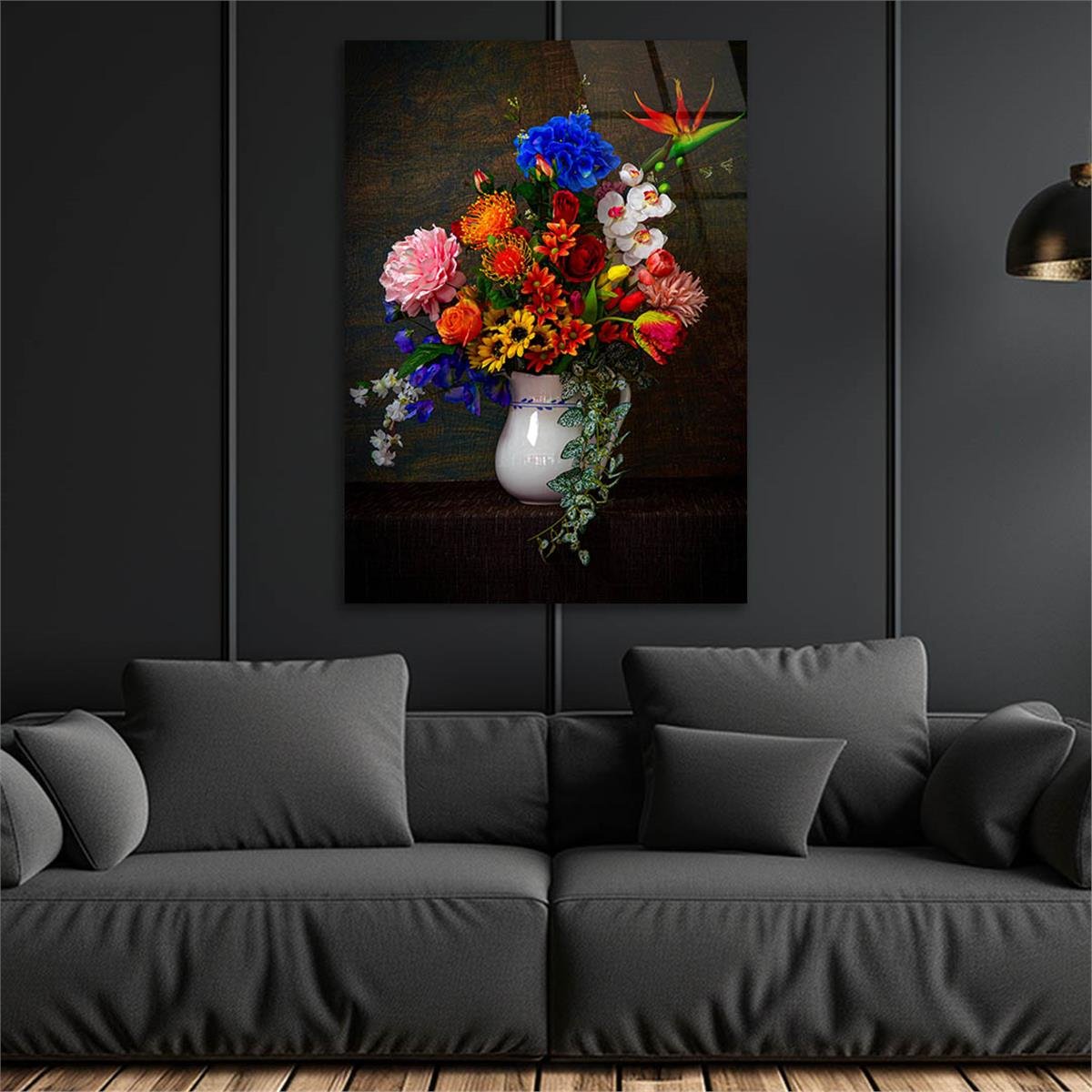 Dikey Sanat Temalı Cam Tablo 508