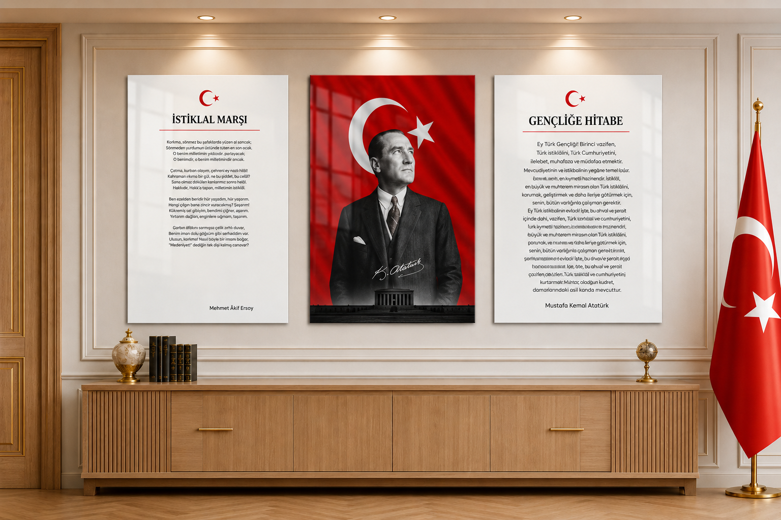  3'lü Set VatanTemalı Cam Tablo 28