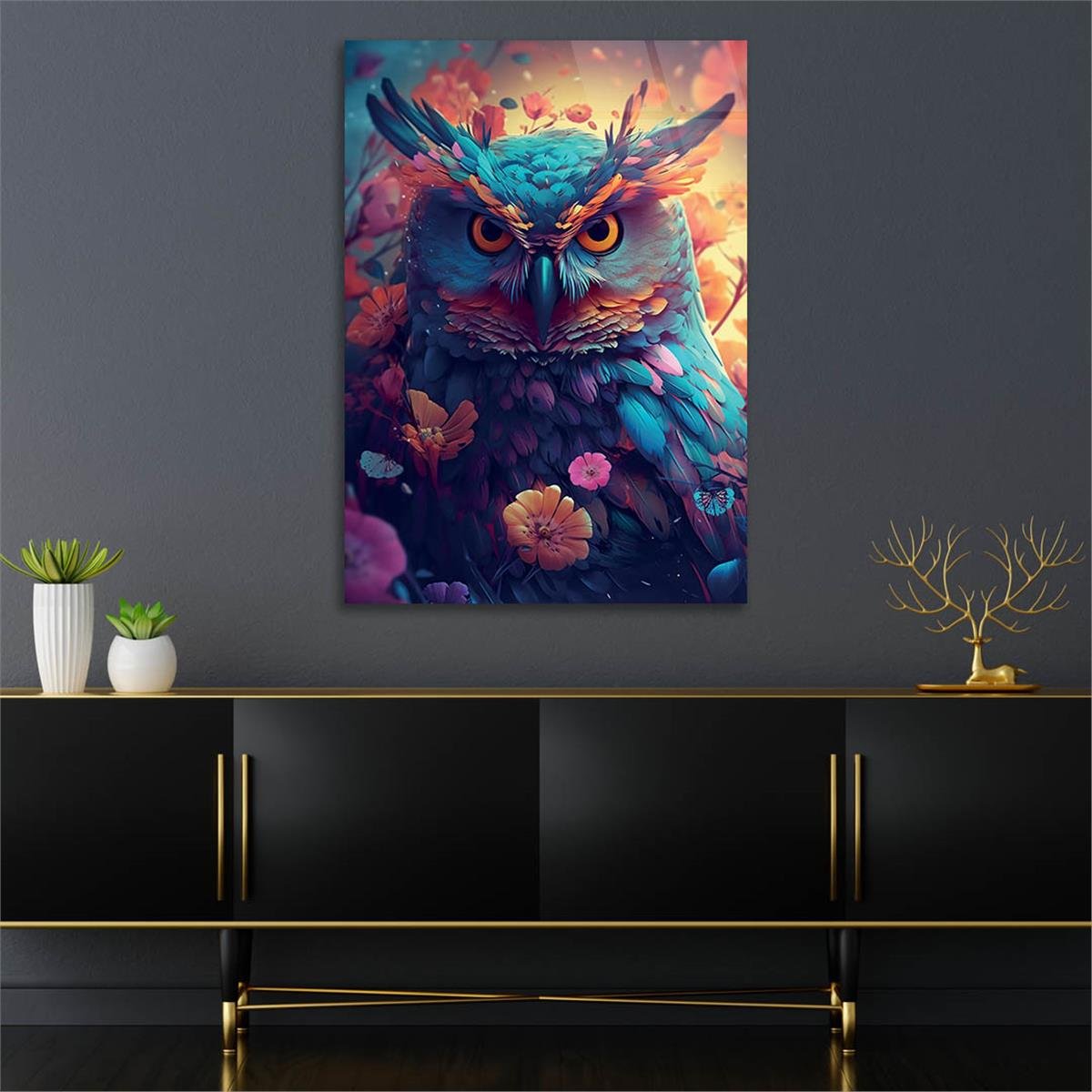 Vertical Tempered Glasss Wall Arts Natured-Themed200