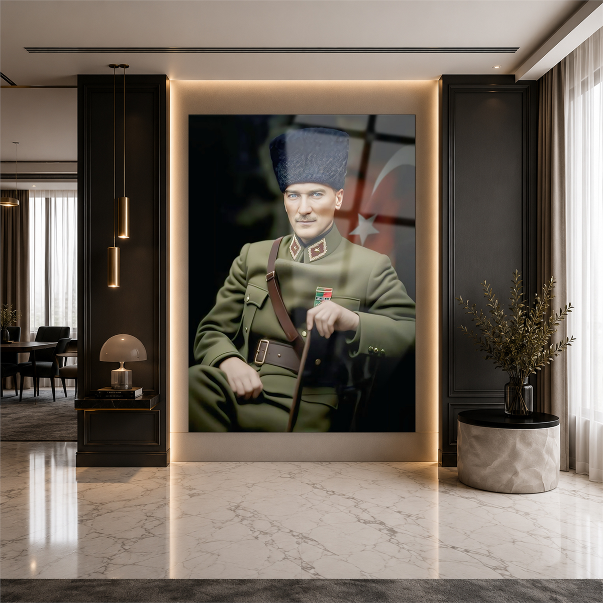 Dikey VatanTemalı Cam Tablo 234