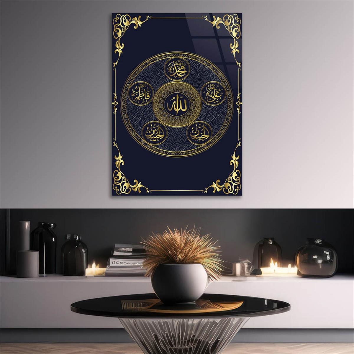 Religiöses Thema auf bedrucktem Glas